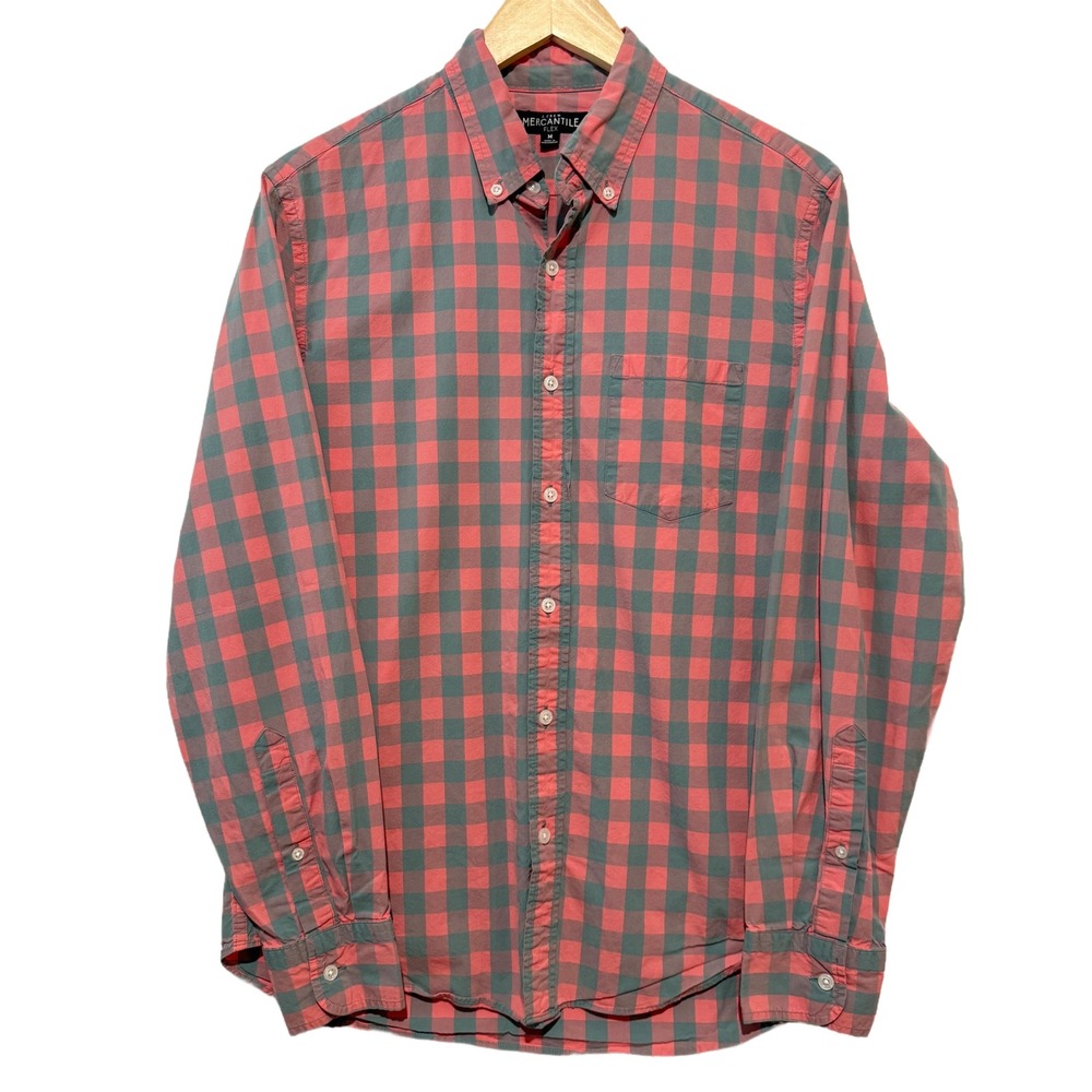 J‎ Crew Mercantile Flex Mens Button Down Shirt Long Sleeve Gingham Plaid Size M